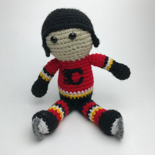 Calgary Flames NHL Crochet Hockey Doll - KaBon Creations